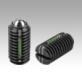Spring plungers with slot and ball, steel, strong spring force, with thread lock