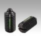 Spring plungers with slot and thrust pin, steel, strong spring force, with thread lock