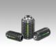 Spring plungers with hex socket and ball, steel, with thread lock