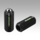 Spring plungers with hexagon socket and ball, steel, standard spring force, with thread lock