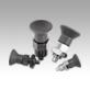 Indexing plungers, steel or stainless steel, short version with plastic mushroom grip - inch