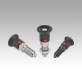 Indexing plungers, steel or stainless steel with plastic mushroom grip and lock