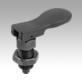 Indexing plungers, steel with plastic cam lever and locknut - inch