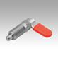 Cam-action indexing plunger, stainless steel with hexagon, Form C