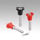 Ball lock pins, lockable with plastic grip