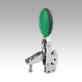 Toggle clamps vertical with straight foot and adjustable clamping spindle, stainless steel