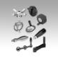 Handwheels, crank handles and screw-in grips
