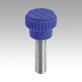 Knurled knobs, plastic, visually detectable with external thread