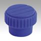 Knurled knobs, plastic, visually detectable with internal thread