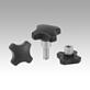 Palm grips, high-temperature resistant plastic with protruding steel bush