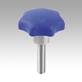 Star grips, plastic, visually detectable with protruding steel bush, Form L, with male thread