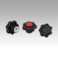 Star grips similar to DIN 6336, internal thread with cap, Form K 