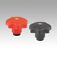 Star grips, plastic with safety function, with internal thread