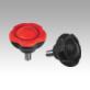 Five lobe grips, plastic with cap, threaded inserts steel or stainless steel, with external thread