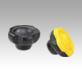 Five lobe grips, plastic with cap, threaded inserts steel or stainless steel, with internal thread