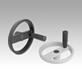 2-spoke handwheels, aluminium with revolving cylinder grip