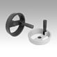 2-spoke handwheels, aluminium with fold-down cylinder grip