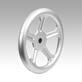 Spoked handwheels, sheet stainless steel, Form C 5 spokes