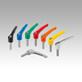 Clamping levers, die-cast zinc with external thread, threaded insert stainless steel