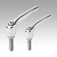 Clamping levers external thread, steel parts stainless steel, high-gloss chromed - inch
