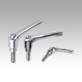 Clamping levers, stainless steel with external thread and protective cap, threaded pin stainless steel