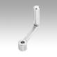 Crank handles stainless steel, revolving grip, reamed hole