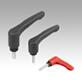 Clamping levers ECO, plastic with external thread, threaded insert blue passivated steel