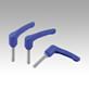Clamping levers, plastic, visually detectable with external thread, threaded pin stainless steel