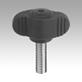 Wing grips "Miniwing", plastic, metal detectable with external thread