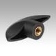 Wing grips, plastic, threaded insert brass or steel, with internal thread