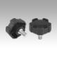 Five lobe grips, plastic, threaded insert steel, with external thread