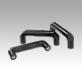 Pull handles, plastic, round, slanted both sides