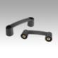 Pull handles, plastic, narrow, mounted from the rear
