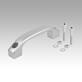 Pull handles, painted aluminium, mounted from front