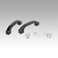 Pull handles, painted aluminium, mounted from the front or rear