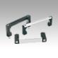 Pull handles, aluminium with plastic grip legs, mounted from front