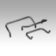 Pull handles, anodised aluminium, rounded angled, round profile Ø16 and 18, mounted from the rear