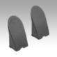 Plastic end cap for angled pull handles