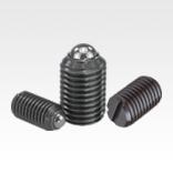 Spring plungers with slot and ball, steel