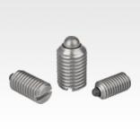 Spring plungers with slot and thrust pin, stainless steel