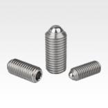 Spring plungers with hexagon socket and ball, stainless steel