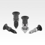 Premium - Indexing plungers, steel or stainless steel with plastic mushroom grip and cylindrical indexing pin