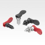 Indexing plungers, steel or stainless steel with plastic cam lever