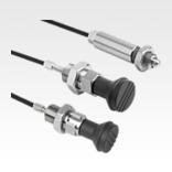 Indexing plungers, stainless steel with plastic mushroom grip and remote actuation