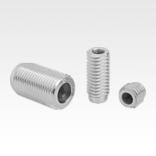 Lateral spring plungers with threaded sleeve, without thrust pin