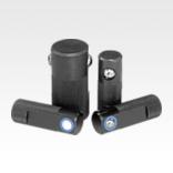 Lateral spring plungers, steel, with plastic, steel or stainless steel ball