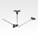 Ball lock pins with plastic T-grip and head-end lock