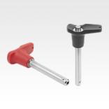 Ball lock pins with plastic L-grip
