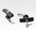 Quarter-turn locks with zinc T-grip, housing diameter 32 mm