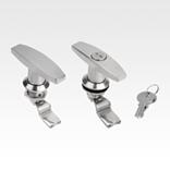 Quarter-turn locks with T-grip, stainless steel 1.4401, lockable, housing diameter 32 mm